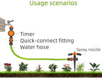 Automatic Water Timer with Hose Sprinkler, Outdoor Garden Drip Irrigation System, Mechanical Watering Controller for Potted Plants (3-Outlet Timer) - Image 4