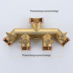Bropury 4 Way Hose Splitter with Thickened and Optimized, Solid Brass Hose Connector NPT3/4", Hose Spigot Adapter 4 Valves with 5 Extra Rubber Washers and on/off Wrench (4 way) - Image 5