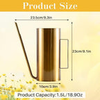 1.5L/50.7oz Watering Can with Long Spout, Stainless Steel Indoor Planter - Image 2