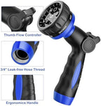 HOSUN Heavy Duty Garden Hose Nozzle Metal, 7 Spray Modes Thumb Control Blue - Image 5