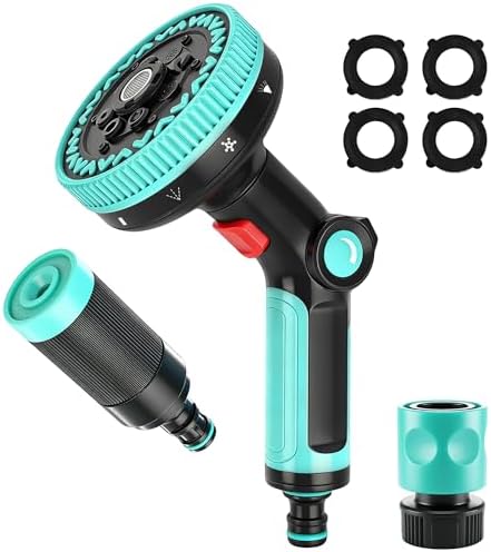 Garden Hose Nozzle Multiple modes Dual Nozzle System Thumb Control for Watering Garden, Cleaning, Washing Car, Showering Pets by Unknown