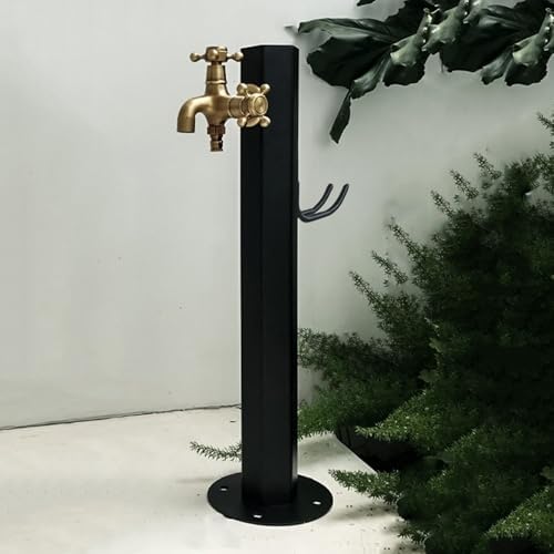 304 Stainless Steel Cylindrical Vertical Garden Water Column with Hose Stand ,Outdoor Anti-Freeze Faucet Column Watering Fountain Irrigation Post,Yard Water Dispenser Hydrant Floor Mount Water Tap by Unknown