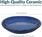 Sunnydaze 9" Ceramic Plant Saucers for Planters, 2pk, Imperial Blue - Image 5