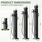 Stainless Steel Outdoor Water Spigot | Vertical Square Garden Water Column | Decorative Water Fountain Yard Hydrant Hose Stand for Patio, Deck, Poolside & Backyard(A,Height: 95cm/37.4in) - Image 2