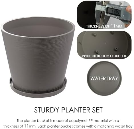 Kozyard 4Packs Round Planter Indoor Outdoor Plant Pots - Image 3