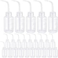 Maxdot 24 Pcs 5 oz Plastic Squeeze Bottles Bulk Transparent White Plant Watering Bottles with Narrow Mouth Scale Labels Tattoo for Safety Rinse Watering Tools, Plant Irrigation by Maxdot