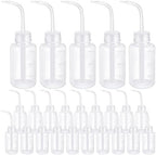 Maxdot 24 Pcs 5 oz Plastic Squeeze Bottles Bulk Transparent White Plant Watering Bottles with Narrow Mouth Scale Labels Tattoo for Safety Rinse Watering Tools, Plant Irrigation by Maxdot