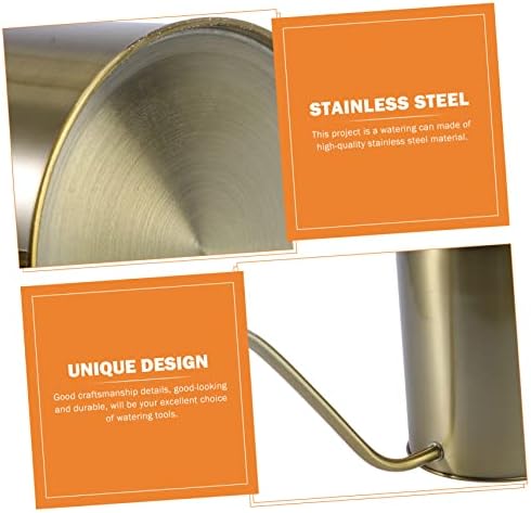 Stainless Steel Watering Kettle 2000ml Golden for Gardening Home - Image 4