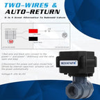 3/4" Motorized Ball Valve UPVC - 2 Wire Auto Return Electric Water Valve with Full Port, 9-24V AC/DC Automatic Ball Valve, IP67 - Image 4