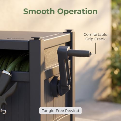 100 Ft Concealed Garden Hose Reel, All Weather Resin Construction - Image 5