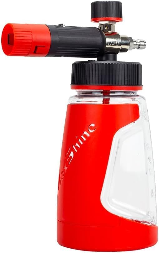 Maxshine Foam Cannon V2 | 1L Bottle with 1/4” Quick Disconnect & Brass Fittings | Adjustable Spray Pattern for Thick Clinging Foam | Professional Car Wash Pre-Soak & Auto Detailing Tool - Image 2