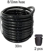 8/11mm Garden Watering Hose 3/8'' PVC Water Tubing, for Garden Drip Irrigation Tube with Black End Plug (Size : 30m) - Image 2
