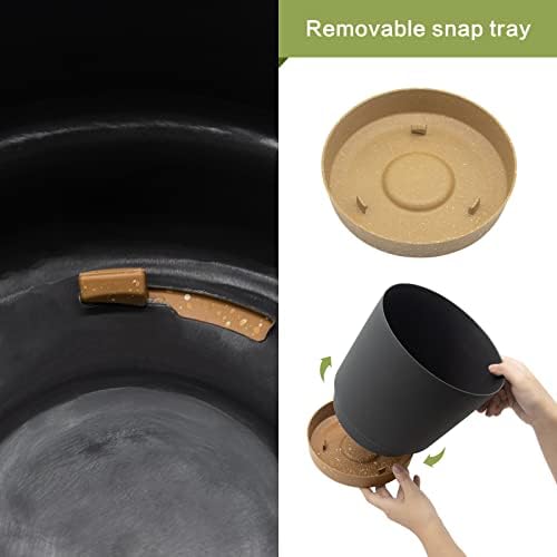 QCQHDU 10 inch Plant Pot, 2 Pack Planters for Indoor Plants with Drainage Holes & Saucer, Outdoor Flower Pots Home Garden Modern Decor - Image 3