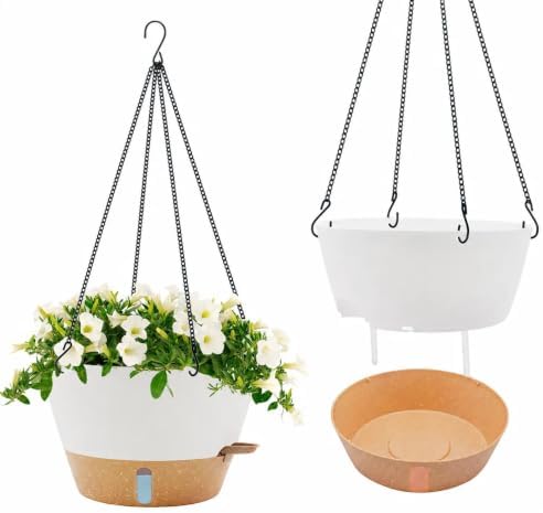 ZMTECH Large 12Inch Self Watering Hanging Planter, Water Window & Chain by HighQualityGardeningTools
