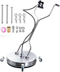 24" Pressure Washer Surface Cleaner with 4 Wheels, Surface Cleaner for Pressure Washer, Stainless Steel Dual Handle Power Washer Surface Cleaner for Concrete, Driveway, Patio, Sidewalk by Unknown