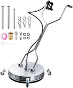24" Pressure Washer Surface Cleaner with 4 Wheels, Surface Cleaner for Pressure Washer, Stainless Steel Dual Handle Power Washer Surface Cleaner for Concrete, Driveway, Patio, Sidewalk by Unknown