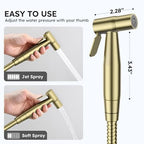 Arofa Handheld Bidet Sprayer, Bidet Attachment for Toilet, Brushed Gold - Image 2