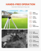 VEVOR Impact Sprinkler on Tripod Base, Heavy Duty Tripod Sprinklers with Brass Head & 3/4" Connector, 360 Degree Large Area Coverage Irrigation Sprinkler, Adjustable Heights for Yard Gray - Image 5