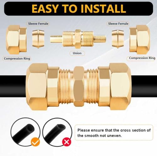 170Pcs DOT Air Brake Line Fittings & Brass Air Nylon Tube Compression Fittings Assortment Kits,1/4" 1/8" 3/8" 1/2" NPT Push To Connect Fittings Quick Connect Air Hose Fittings for Truck or Air System - Image 4
