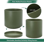 D'vine Dev Plastic Planter Pot with Saucer, 16 in, Olive, 74-X-I-5 - Image 5