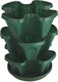 Mr. Stacky Self Watering 3 Tier Stackable Garden Vertical Plastic Planter Set, Hunter Green by Mr.+Stacky