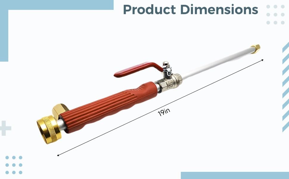 Strong Pressure Hose Nozzle Set with 2 Nozzles, 19 in / 48.5 cm Garden Hydro Blast Nozzle, Power Washing Wand for Hose Cleaning, Car Wash Kit with Gloves and Extension Tube - Image 2