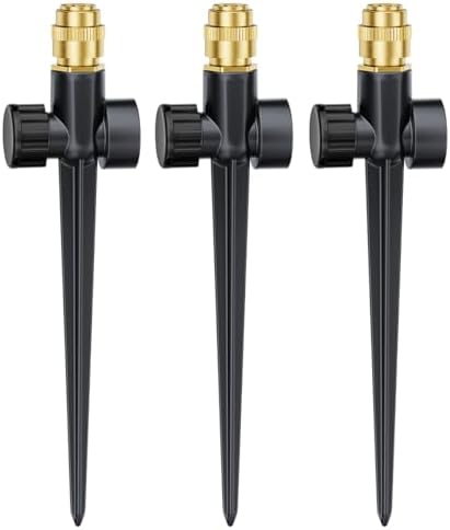 FANHAO 3-Pack Heavy-Duty Metal Lawn Sprinkler with Spike Base, 360° Adjustable Garden Water Sprinkler for Lawn Irrigation System, Large Area Coverage for Yard, Patio, Grass & Backyard by FANHAO