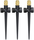 FANHAO 3-Pack Heavy-Duty Metal Lawn Sprinkler with Spike Base, 360° Adjustable Garden Water Sprinkler for Lawn Irrigation System, Large Area Coverage for Yard, Patio, Grass & Backyard by FANHAO
