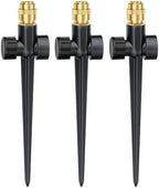 FANHAO 3-Pack Heavy-Duty Metal Lawn Sprinkler with Spike Base, 360° Adjustable Garden Water Sprinkler for Lawn Irrigation System, Large Area Coverage for Yard, Patio, Grass & Backyard by FANHAO
