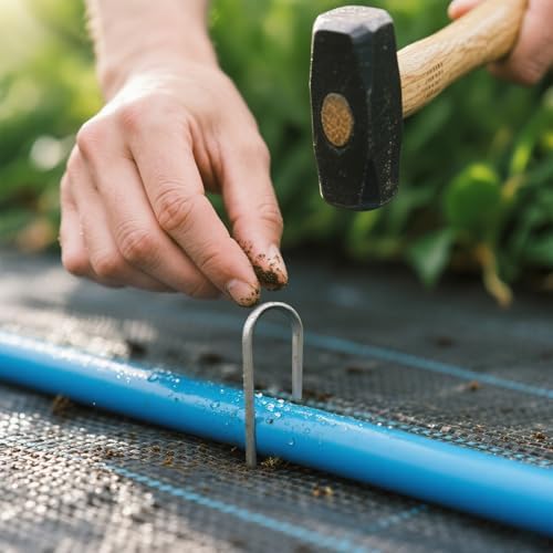 MySit 12 Inch 100 Pack Heavy Duty U Shaped Garden Stakes - Image 3