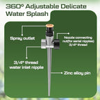Tioncy 4 Pack Metal Lawn Sprinkler for Yard Garden Hose Sprinkler on Spike Base with Sprinklers Stake 360 Degree Adjustable Grass Water Nozzle for Grass Patio Irrigation Nurseries Greenhouse - Image 2