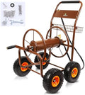 WERMAH Upgrade Hose Reel Cart, Garden Hose Cart 4 Wheels, Holds 300ft 5/8" by WERMAH