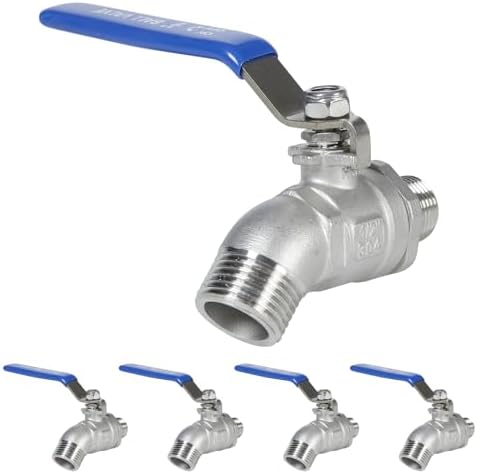 5 Pack Garden Hose Bib Stainless Steel Water Spigot 1/2" Male NPT Inlet x 3/4" Male GHT Threaded High Flow Faucet Outdoor Spigot (1/2" x 3/4") by Ohiyoo