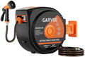 Garvee Retractable Garden Hose Reel, 1/2 Inch x 100 ft Wall Mounted Heavy Duty Garden Hose Reel with 10 Patterns Nozzle, Any Length Lock, Upgraded Slow Return System and 180°Swivel Bracket by Garvee