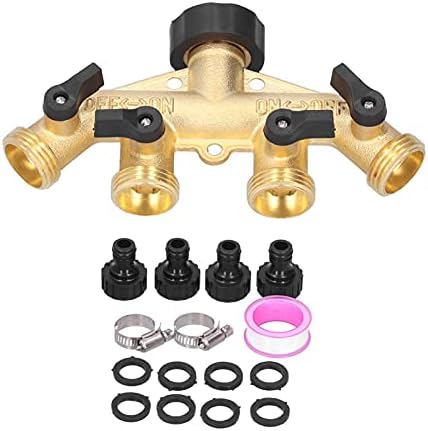 4-Way Brass Garden Hose Splitter, G3/4 Faucet Adapter - Image 6