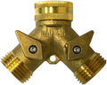 Jones Stephens Corp Forged Brass Hose Wye W/Shutoff's by JonesStephens