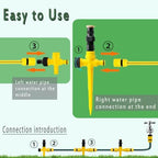 360° Rotation Auto Irrigation System Garden Lawn Sprinkler Patio, Sprinkler System Kit for Lawn, Adjustable Garden Yard Lawn Water Sprinkler with 50FT Sprinkler Hose and 6 Quick Connectors (3 PCS) - Image 2