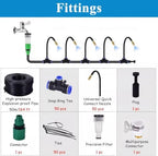 Brass 360° Rotatable Cooling Misting System Kit with Flexible Spray Nozzles, Outdoor Patio Mister, Garden Irrigation with Filter & Durable PE Hose - Image 2