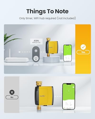RAINPOINT WiFi Water Timer, Smart Sprinkler System Valve With APP & Voice Control, Weather-Based Automatic Rain Delay, Brass Inlet & Outlet (No WiFi Hub) - Image 2