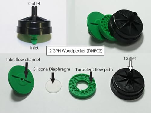 25 Pack - Netafim Woodpecker Drip Irrigation Emitters – Sturdy, Reliable, and Clog-Resistant Emitters for Precision Watering | Pressure Compensating | (2 GPH (Green)) - Image 3