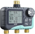 RAINPOINT 3‑Zone Water Timer, Brass Inlet & Outlet, 2027 Upgraded Enhanced Waterproof LCD, 3 Custom Watering Plans, IP65 Sprinkler Timer, Rain Delay, Manual‑Automatic Watering for Yard Lawn Greenhouse by RainPoint