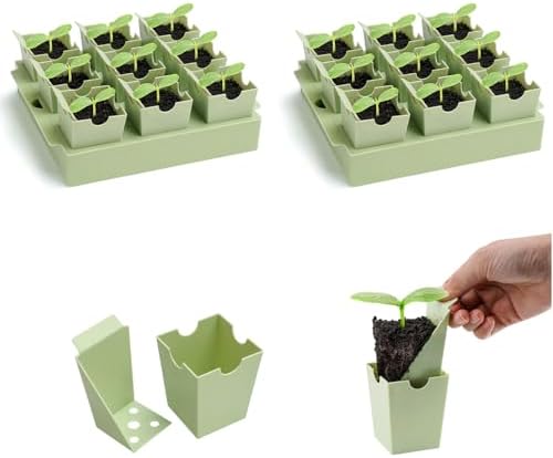 2 Pack Seed Starter Trays, Lift-Out Handles, Easy Transplanting by GreenBazzar