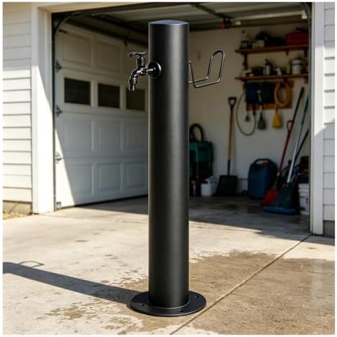 Antifreeze Garden Water Column,Stainless Steel Vertical Water Hydrant,with Hose Holder,Freestanding Floor Mounted Hydrant Waters Tap for Car Washing and Watering by Unknown