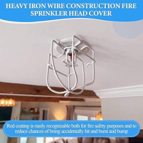 Shimeyao 16 Pcs White 1/2" Fire Sprinkler Head Cage Guard Protector Cover Watering Equipment System Sprinkler Bracket for Pendent Upright Horizontal Sidewall Double Hook Ceiling Mount - Image 4