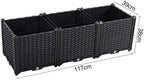 Hershii Rectangular Deepened Garden Raised Bed Kits Plastic Plant Containers Indoor Outdoor Vegetables Herbs Flowers Growing Planter Box - Black - 46.06 X 15.35 X 14.96 Inches - Image 2