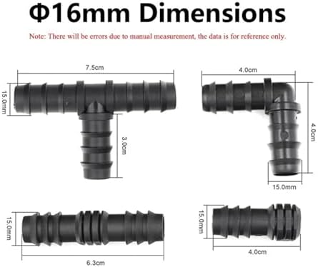 16mm 20mm 25mm PE Pipe Barb Connectors Tee Elbow Straight End Garden Water Drip Irrigation Hose Reducer Splitter Fitting(End Plug,25MM-20 PIECES) - Image 2