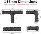 16mm 20mm 25mm PE Pipe Barb Connectors Tee Elbow Straight End Garden Water Drip Irrigation Hose Reducer Splitter Fitting(Tee,20MM-50 PIECES) - Image 2