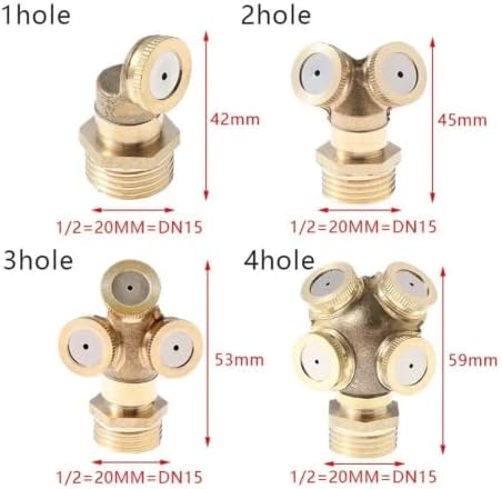 1Pc 1/2" Misting Nozzle Brass Atomizing Spray Fitting Nebulizer Hose Connector Water Sprinkler Adjustable Garden Lawn - Image 2