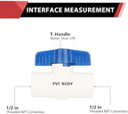 (Pack of 100) EFIELD 1/2 Inch PVC Ball Valve (FPT Threaded), Schedule 40, FPT x FPT Threaded For Residential, Commercial, Agricultural and Light industrial Applications,(PVC010-10-100PCS) - Image 2