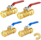 4 PCS Foskan 3/4" Push Fit Ball Valves,1/4" Turn Shut-off Valves by Unknown